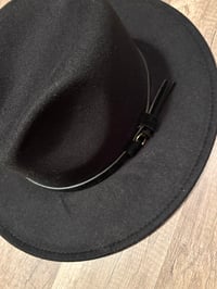 Image 2 of Black wide brin hat