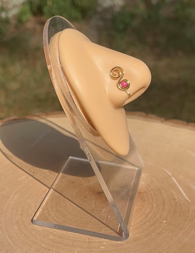 Image of Beaded Swirl Nose Cuff 