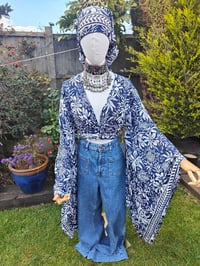 Image 13 of Pefkos co ord sarong set Navy with glitter sparkle