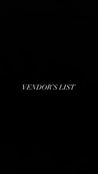 VENDOR’S LIST