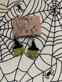 Image 2 of kewpie witch halloween earrings