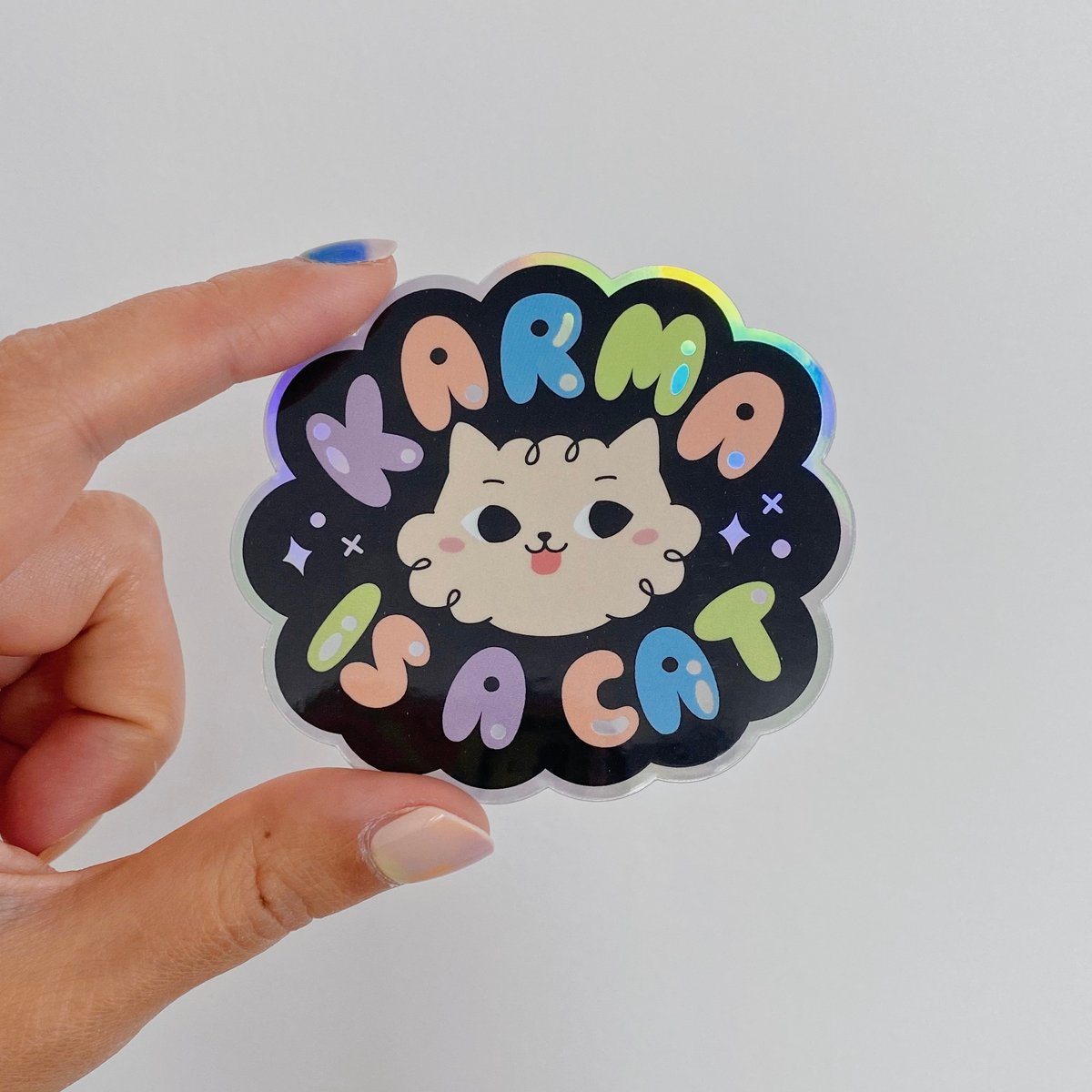 Karma Is A Cat Sticker | Annlettering