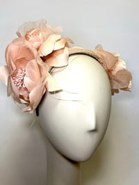 Image 1 of Pale pink silk flowers bandeau