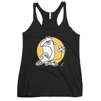 Image 1 of Women's Racerback Bird and Flower (Yellow)