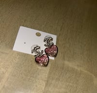Image 1 of CC Heart earrings
