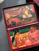 Coffret vintage Grimaud de 2 jeux de 54 cartes, dos tableau Paul Gauguin