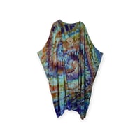 Image 1 of M Long Woven Kimono in Earthy Spiral Ice Dye