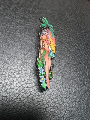 Image of 3” “Hula Girl” Pinup Enamel Pin LE 100