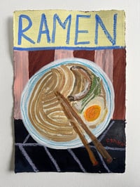 Ramen on pink stripes 