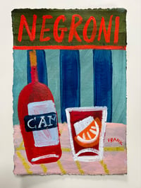 Negroni on pink and turquoise stripes