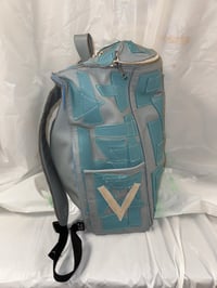 Image 2 of Cowhide Patchwork Backpack (Sky Blue/Tiffany)