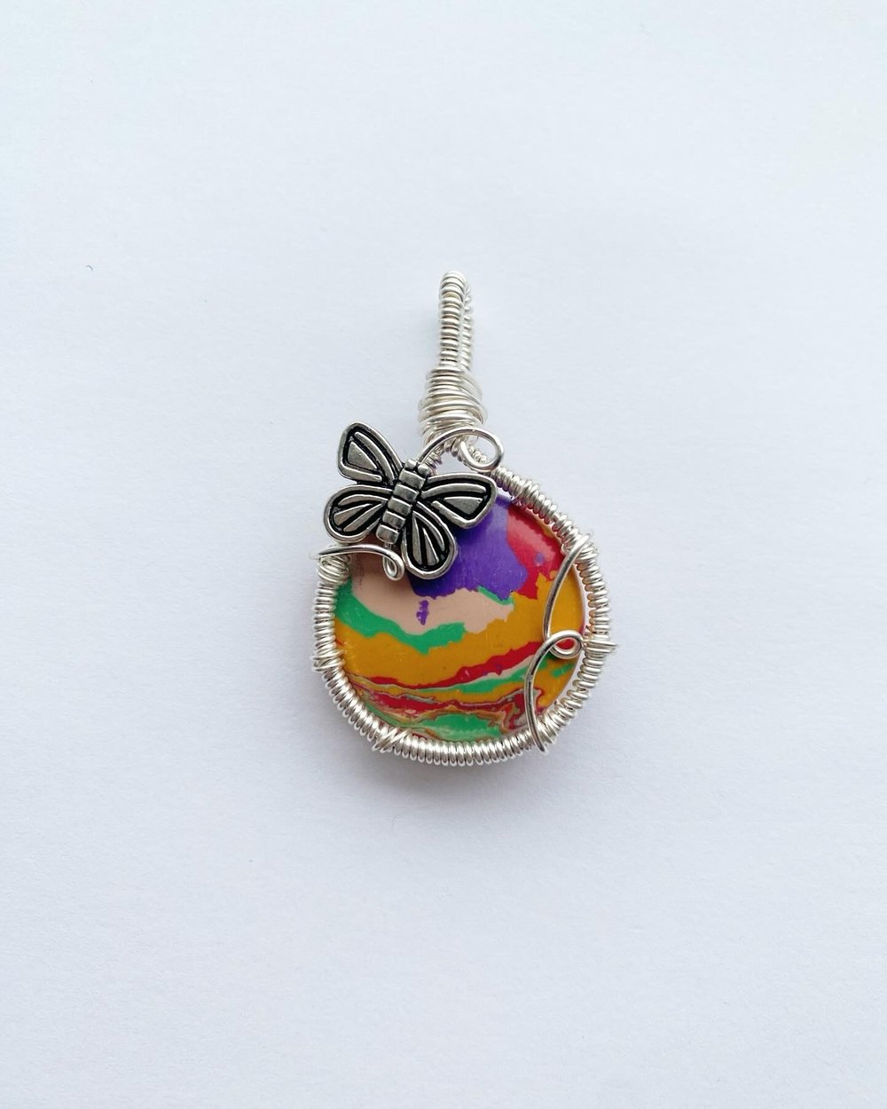 Rainbow Calsilica Pendants