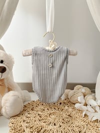 Image 2 of Photo prop | Newborn bodysuit for photoshoot | Robbie| gray | sleeveless
