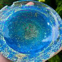 Image 2 of blue & gold ashtray 