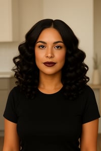 Image 1 of AMINA 22” Pre-Plucked Curly Lace Front Wig Sweetheart Hairline - Effortless Glam