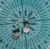 Sea Glass and Wave Charm Earrings