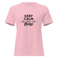 Image 4 of Women's Relaxed T-Shirt, Keep Calm Nurse Tee