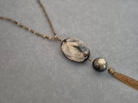 Image 6 of Sautoir pompon mica et bronze