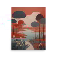 Image 3 of Red and Green Folk Landscape