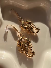 Image 1 of GOLD SCORPION EARRINGS