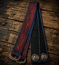 Image 3 of Beltless Skirt Hikes in Blue & Red Medallion
