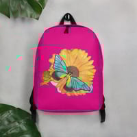 Minimalist Backpack (Hot pink with sunflower and butterfly)