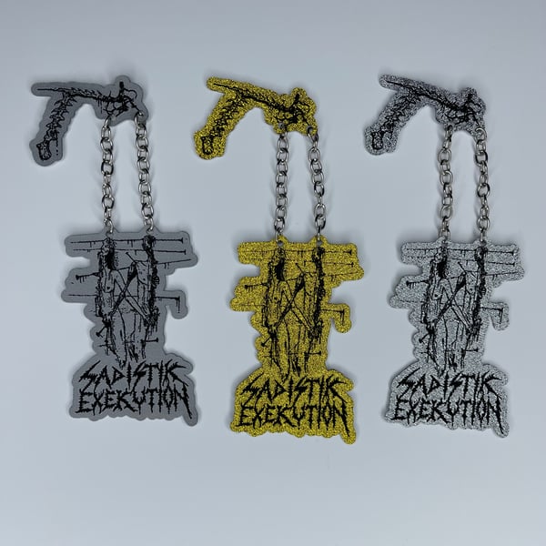 Image of Sadistik Exekution - 2 Woven Patches Connected By Real 2 Chain Links