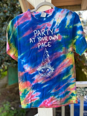 Image of SMALL Party At Your Own Pace Tie Die Shirt 2