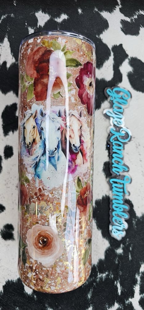 Image of 30 oz Floral Horse