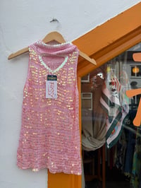 Image 1 of Pastel Pink Sequin Top One Size