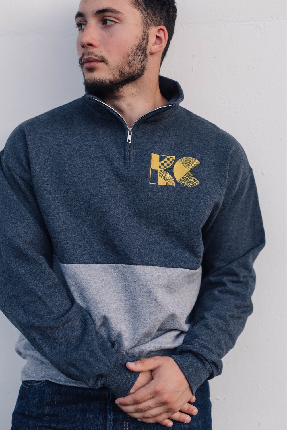 Image of SHAPING UP KC GOLD/GREY UNISEX Quarterzip