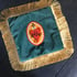 Turquoise Velvet Sacred Heart Cushion Image 2