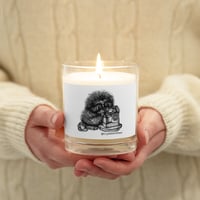 Cake Eating Baby Sloth Glass Wax Candle Art by Crystal's Art Paws
