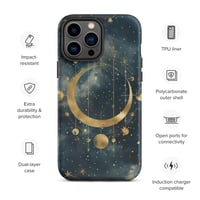 Image 18 of Blue and Gold Celestial Moons Design Tough Case for iPhone®