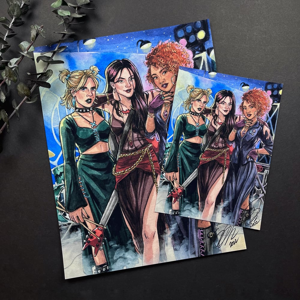 Hex Girls Signed Watercolor Print