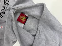 Image 3 of GREY HUGGING LOGO HOODIE (XL)