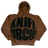 Brown Round Logo Hoodie