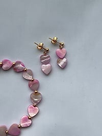 Image 2 of Pink Mother of Pearl Studs Gold