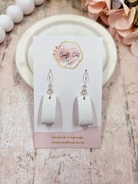 White Hoop Bridal Earrings