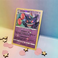 Gengar birthday celebration trading card - made to order 