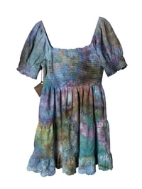Image 5 of ♻️ UPCYCLED S American Eagle Peasant Mini Dress in Earthy Ice Dye