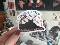Image 3 of I Deserve A Treat Crow - Sticker