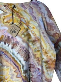 Image 3 of 2XL Ladies Long-Sleeve Stretch Tee in Earthy Agate Ice Dye