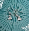Floral Textured Tiny Heart Earrings