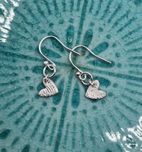 Image 2 of Floral Textured Tiny Heart Earrings