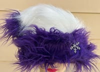 White Silver Tip/Purple Santa Hat