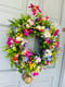 Image of 40cm Thick Rattan WildFlower Wreath 