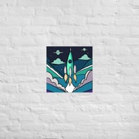 Image 2 of Retro Rocket to Stars Poster