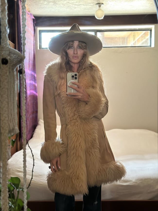 late 60s suede and sheepskin coat 