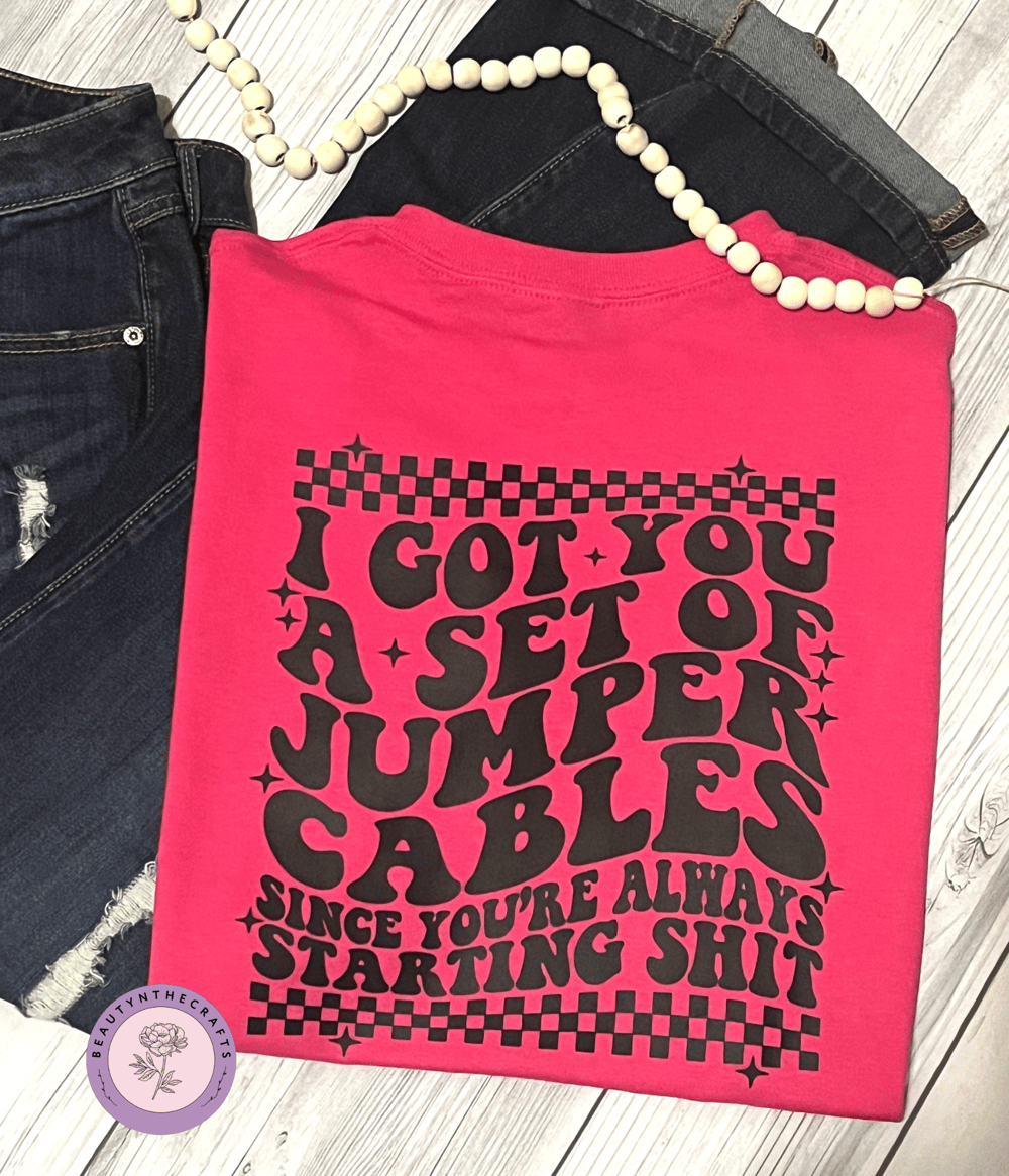 Image of Set of jumper cables t-shirt